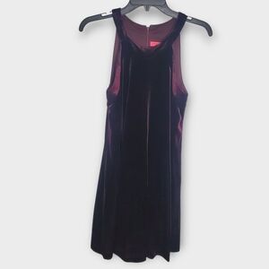 Betsey Johnson Velvet Sleeveless Mini Dress Purple Size 4